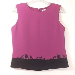 Petite Sophisticate Purple/Black TOP SZ 4